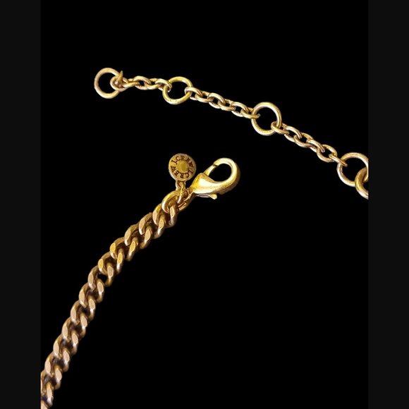 J.crew Gold Tone Acrylic Stone Clear Shield Chunky Statement Collar Necklace - Picture 8 of 9